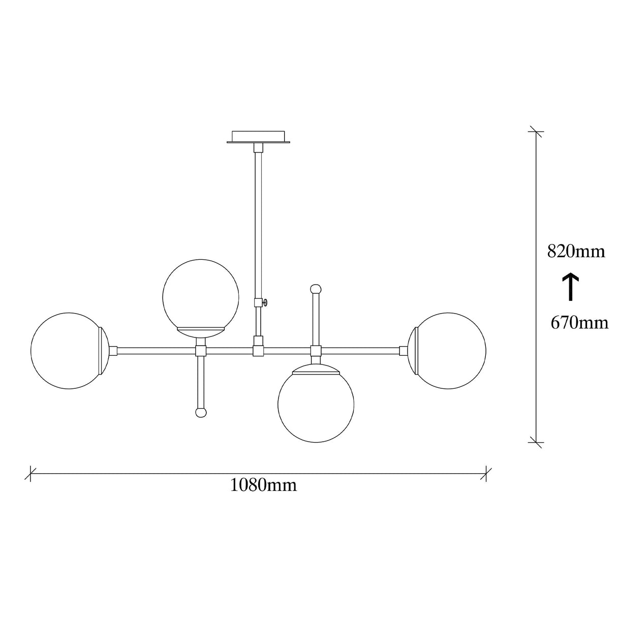 Lámpara colgante de metal negro Rosanna