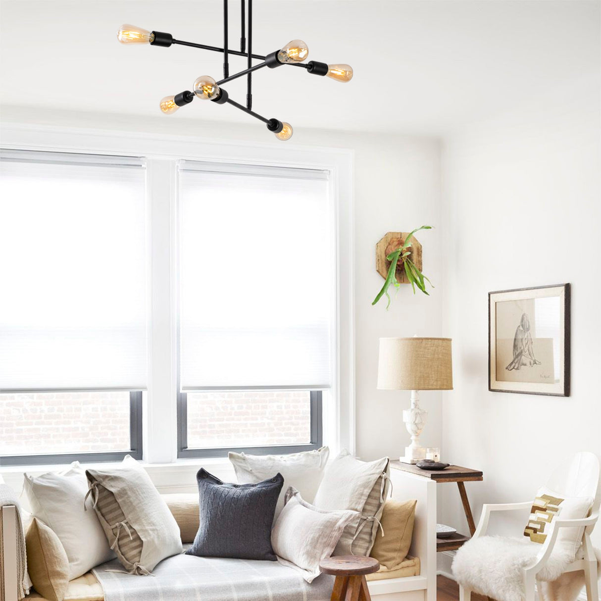 Lámpara colgante negra de metal Topaz