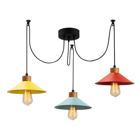 Lámpara colgante multicolor de 3 luces de metal Virtu