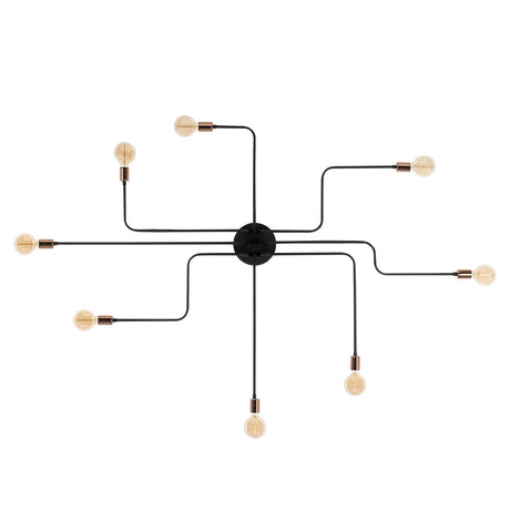 Lámpara colgante 8 luces XL Negro Metal Striker
