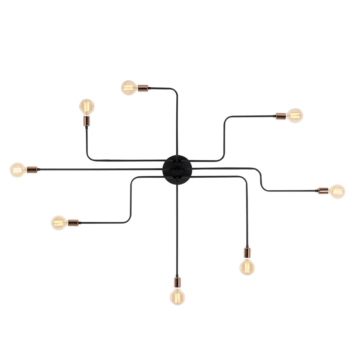Lámpara colgante 8 luces XL Negro Metal Striker