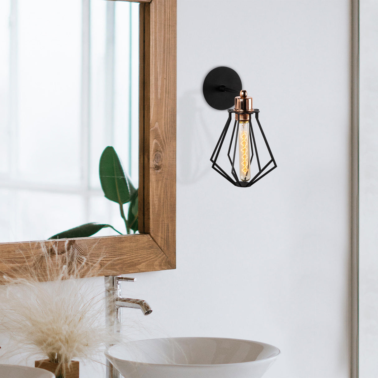 Lámpara de pared negro metal Palisade