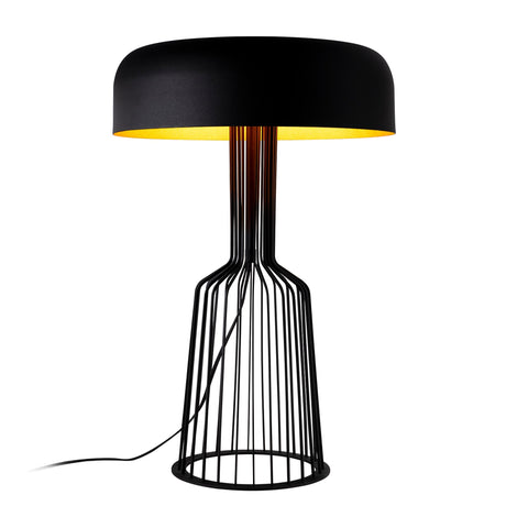 Lámpara de mesa Negro Dorado Metal Cuarzo