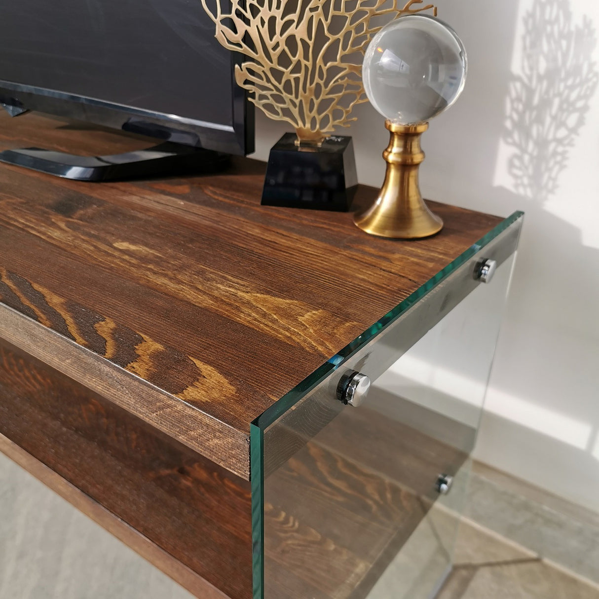 TV Meubels - TV Meubel Coral Walnoot Dennenhout 120x45x35 cm - Dimehouse