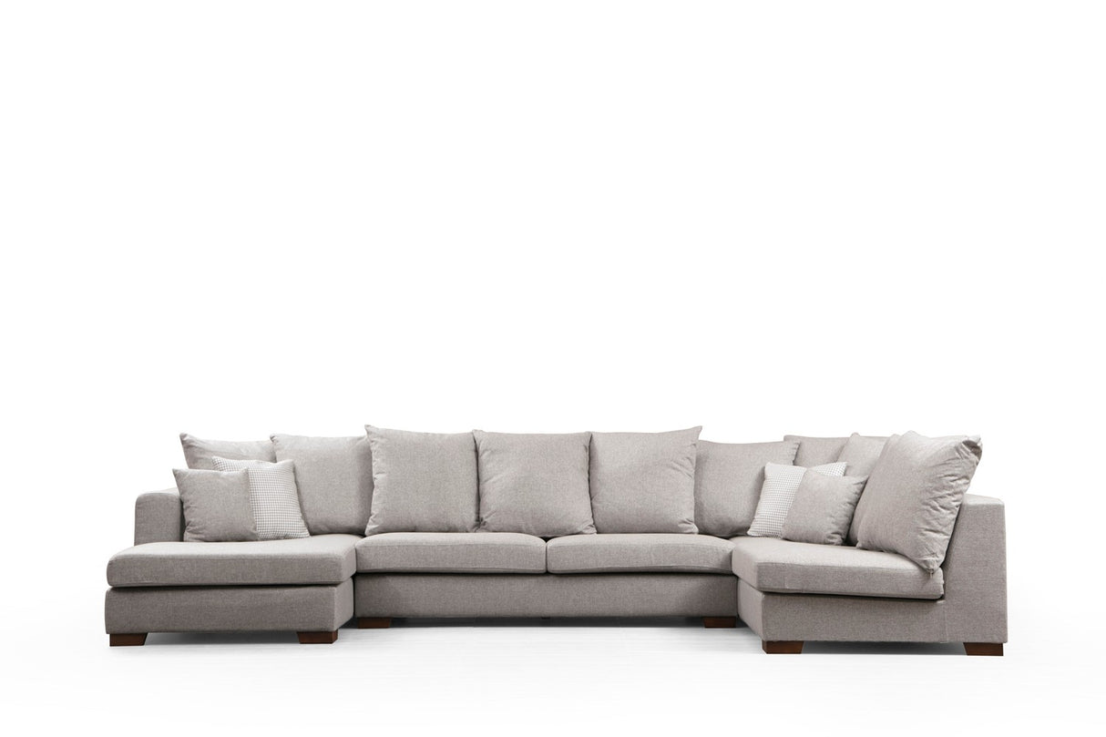 Banken - Hoekbank beige U - opstelling - polyester - 380 cm - Colorado - Dimehouse