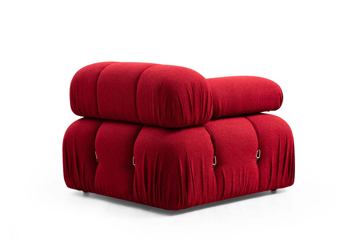 Banken - Modulaire XXL hoekbank Bubble met hocker - velvet rood - Dimehouse