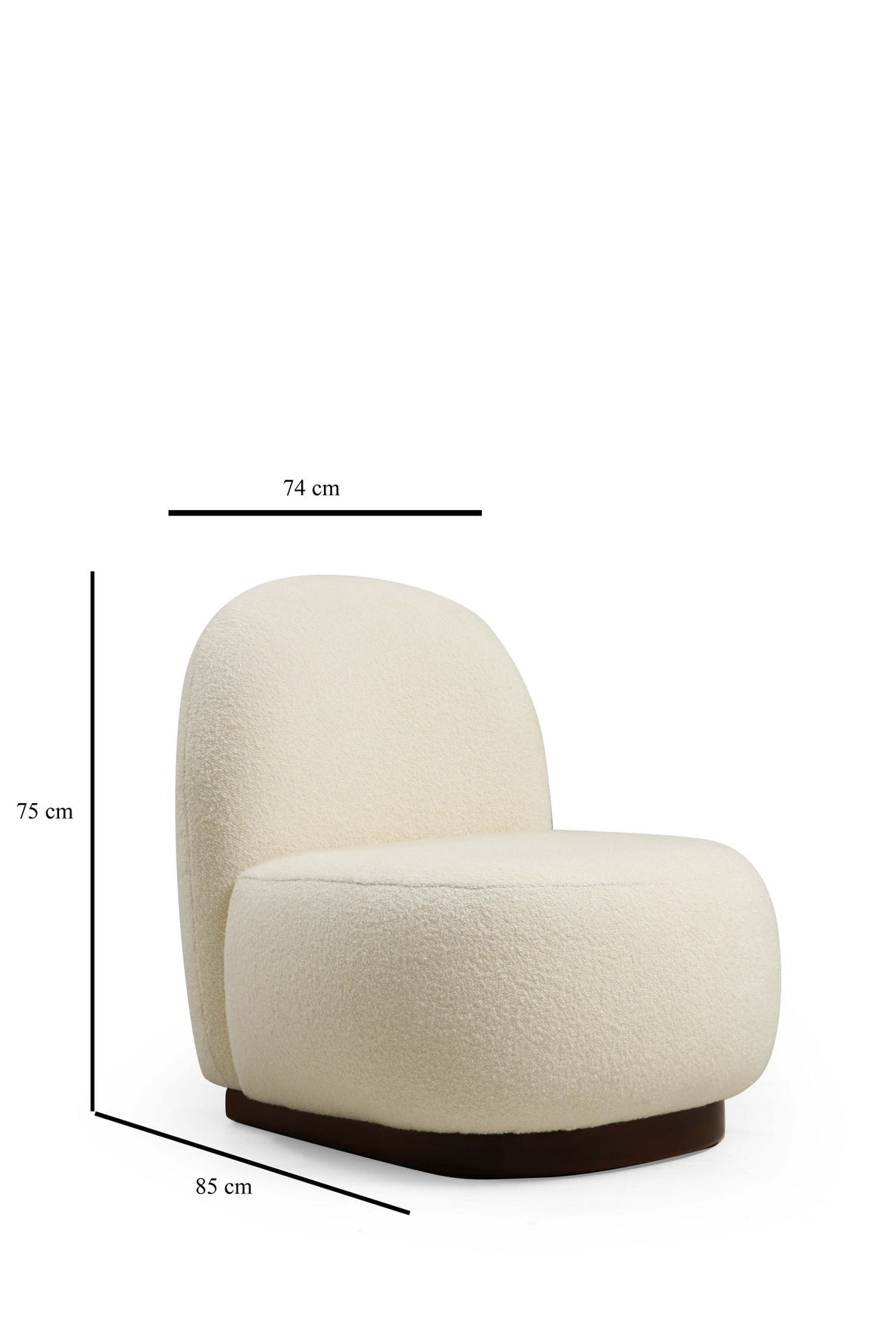 Fauteuils - Japandi fauteuil crème bouclé organische vorm Tina - Dimehouse