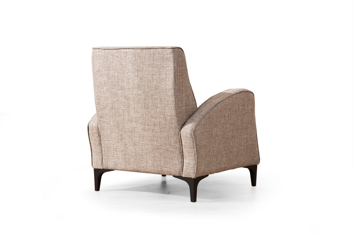 Fauteuils - Landelijke fauteuil bruin gemêleerde stof Petra - Dimehouse