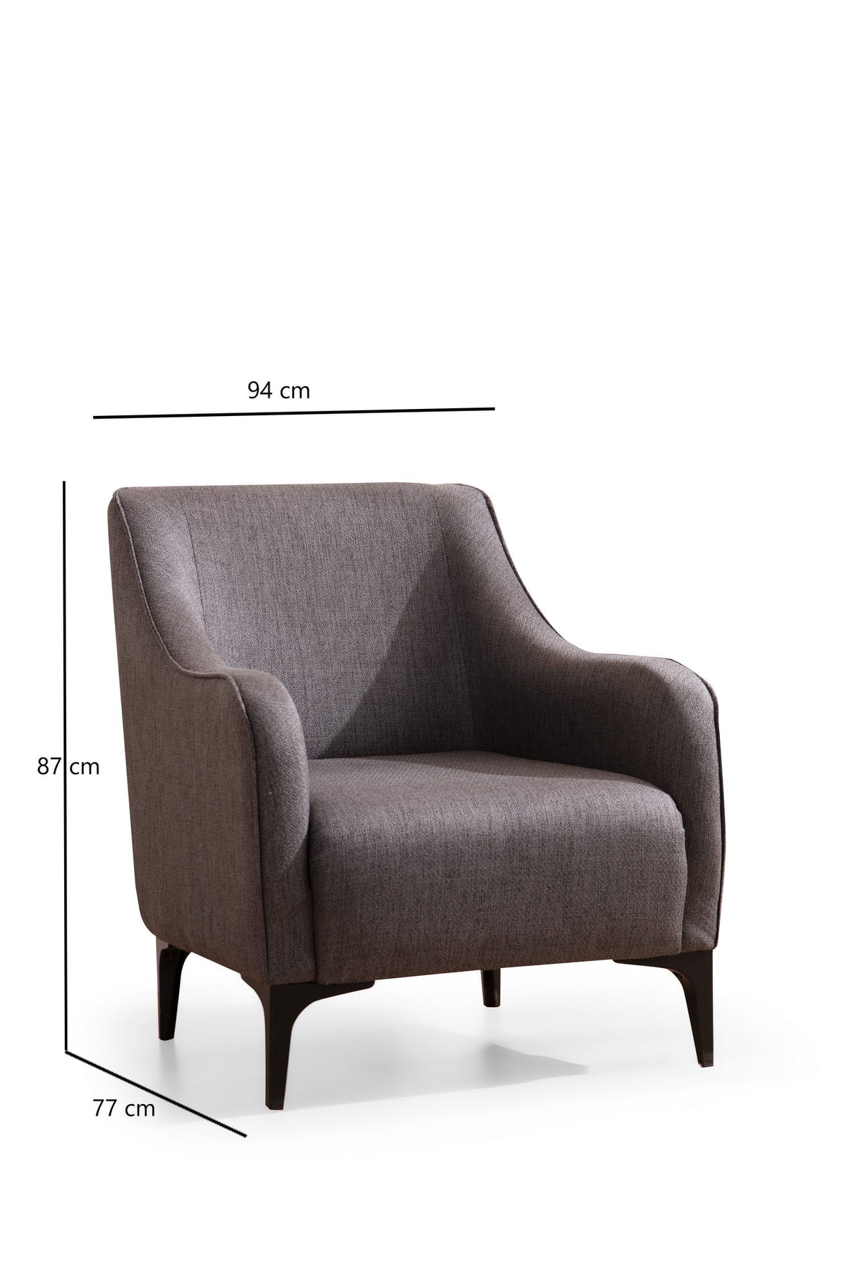 Fauteuils - Modern landelijke fauteuil donkergrijs stof Belissimo - Dimehouse