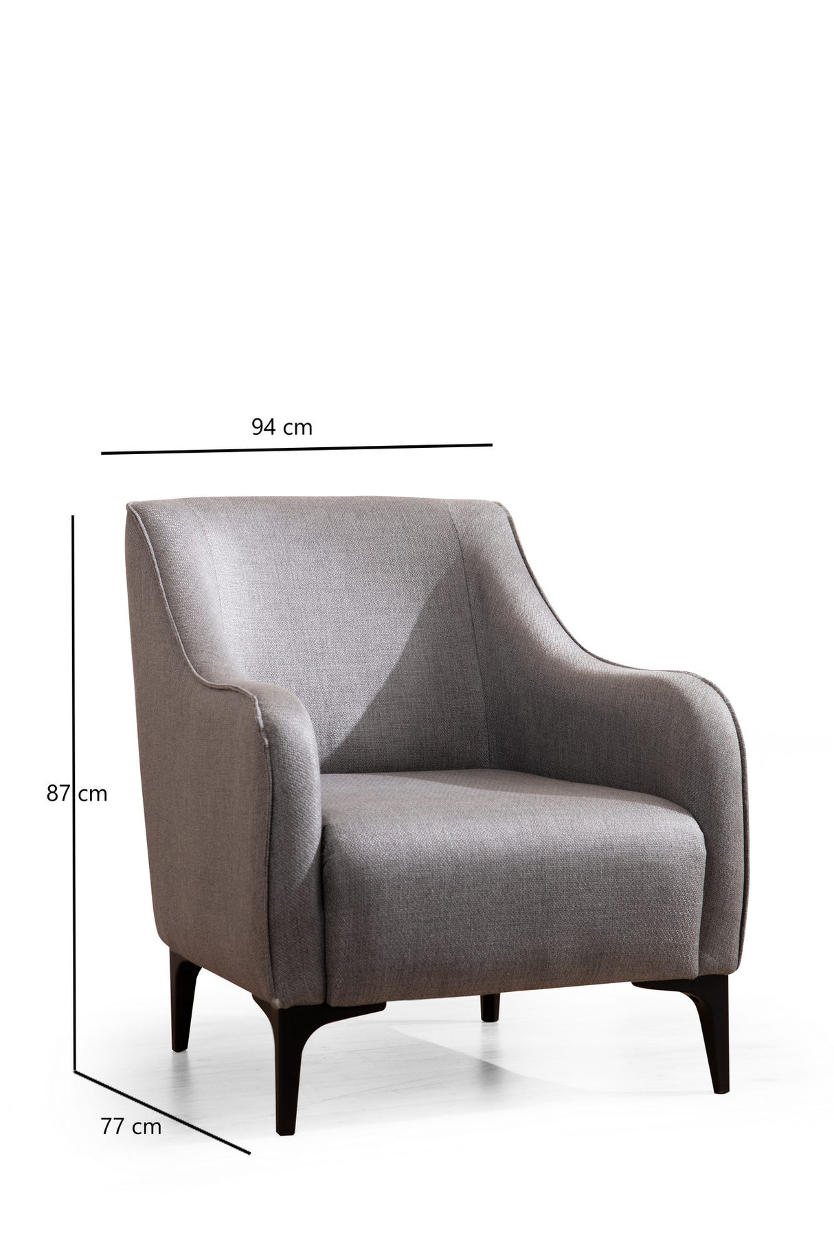 Sillón rural moderno tela gris Belissimo