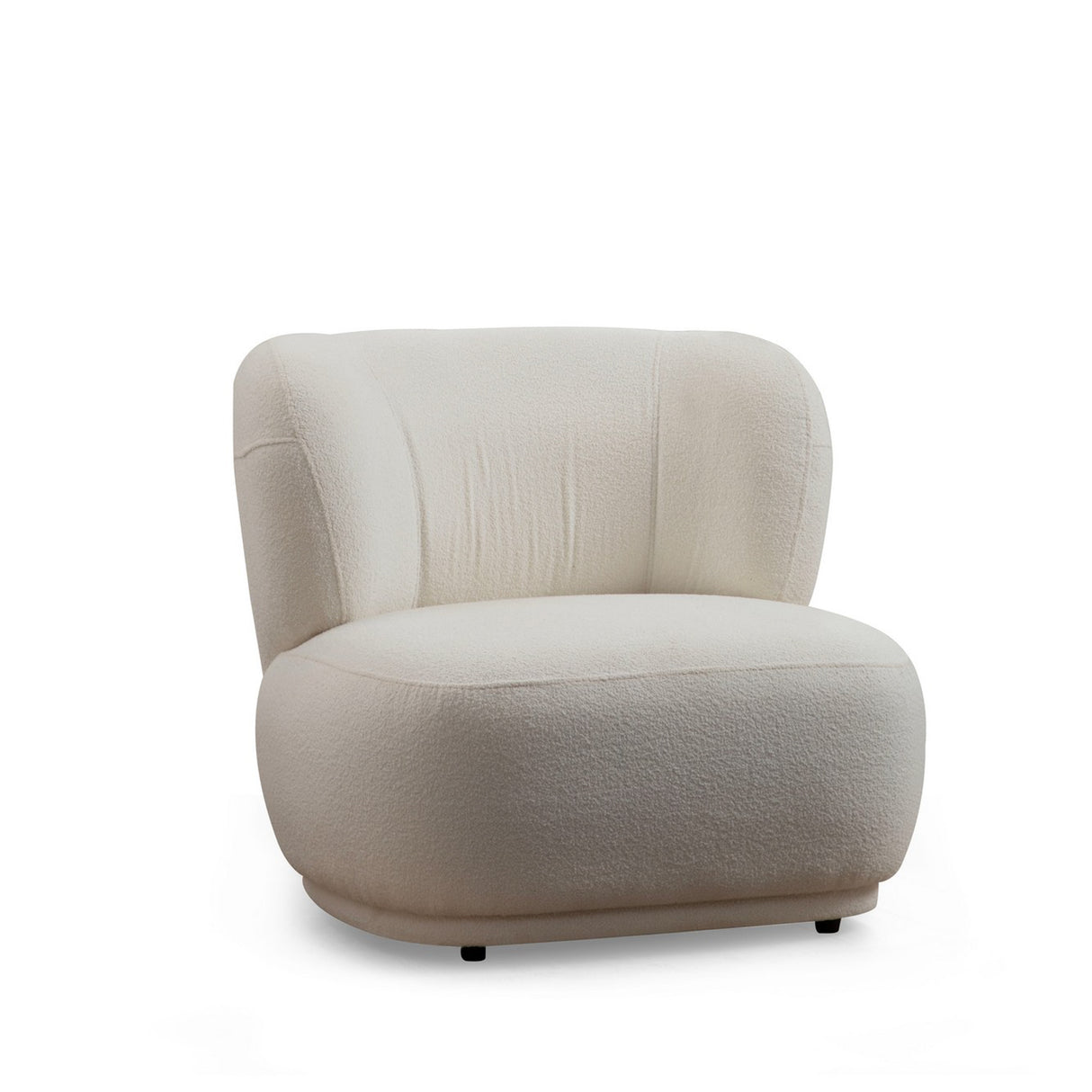 Fauteuils - Japandi fauteuil wit bouclé Livorno - Dimehouse