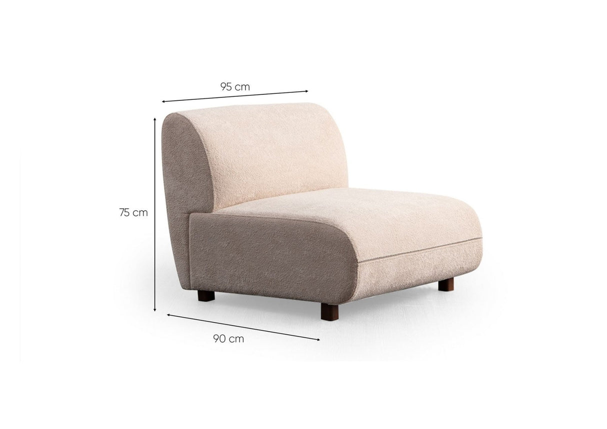 Sofá Pavia 3 plazas terciopelo crema 345 cm 100% poliéster