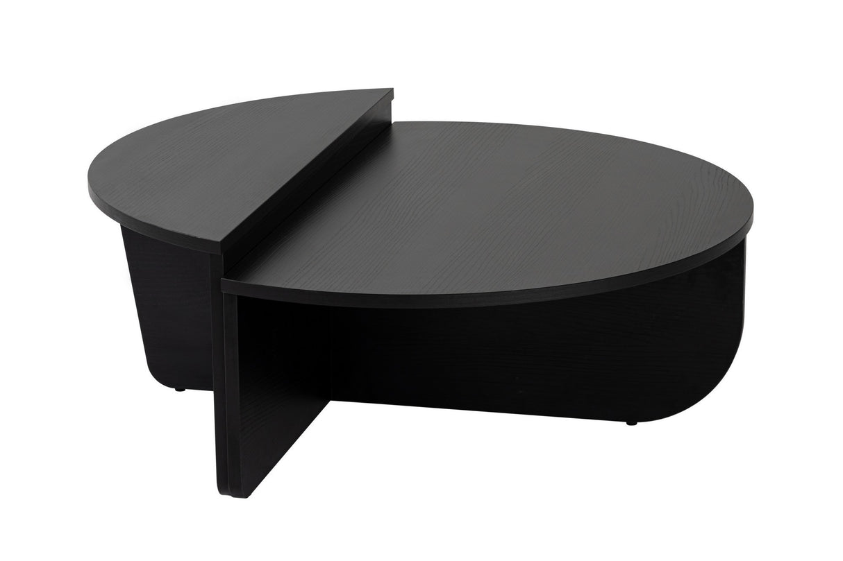 Mesa de centro redonda negra escalonada de melamina 85 cm Orin