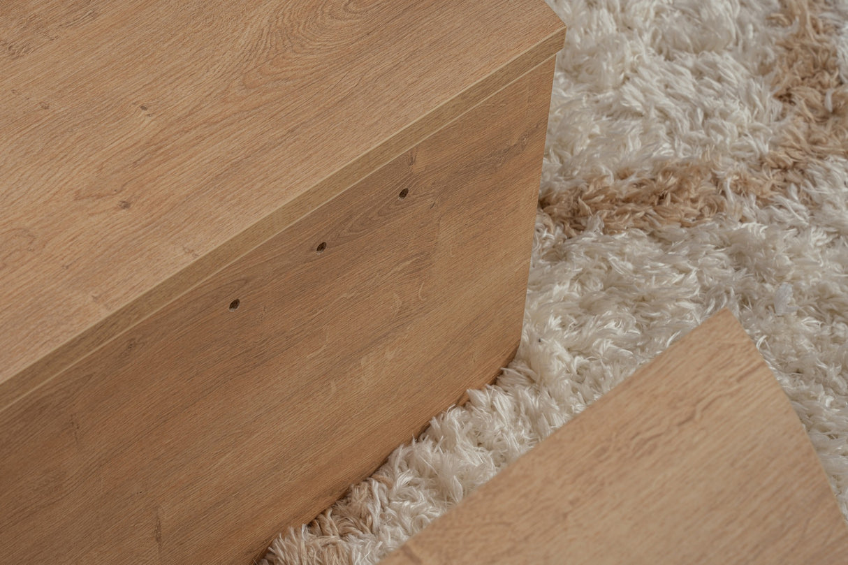 Mesa de salón redonda natural de 85 cm Melamina Orin