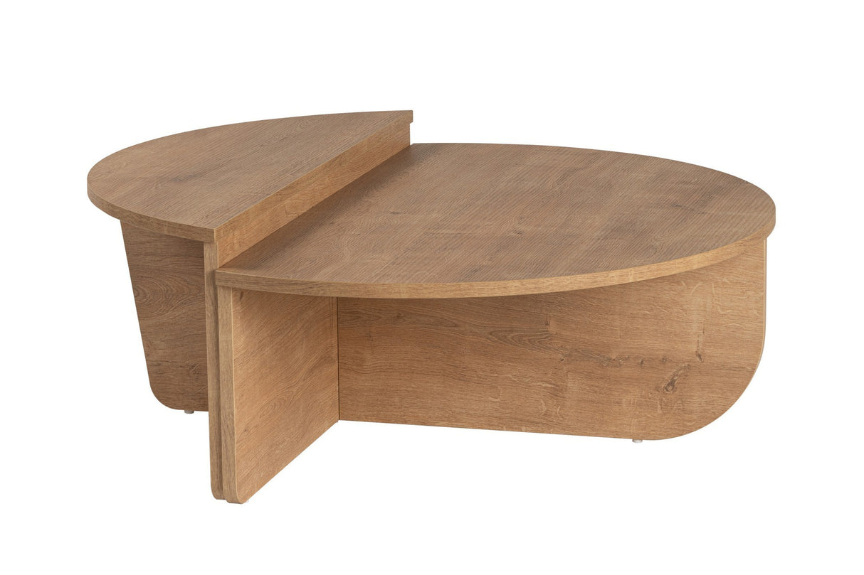 Mesa de salón redonda natural de 85 cm Melamina Orin