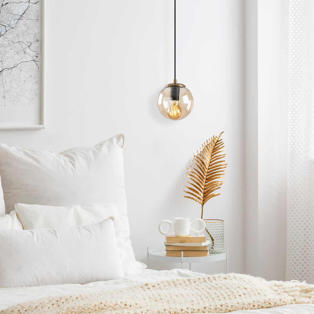 Lámpara colgante de vidrio amarillo Comet