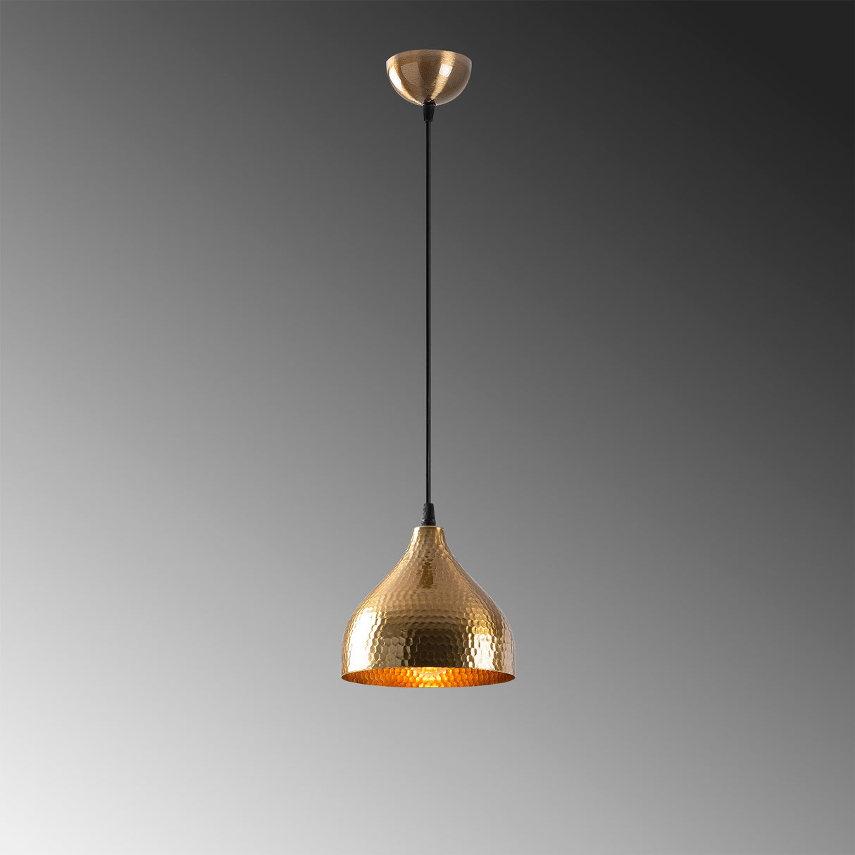 Lámpara colgante redonda de metal bronce Eclipse