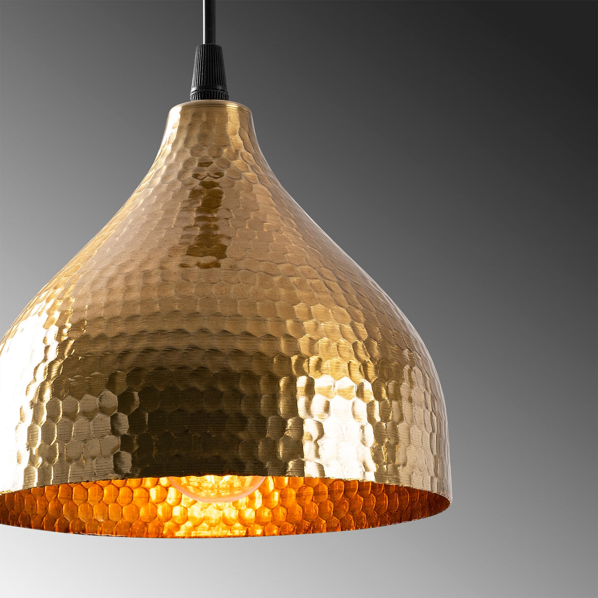 Lámpara colgante redonda de metal bronce Eclipse