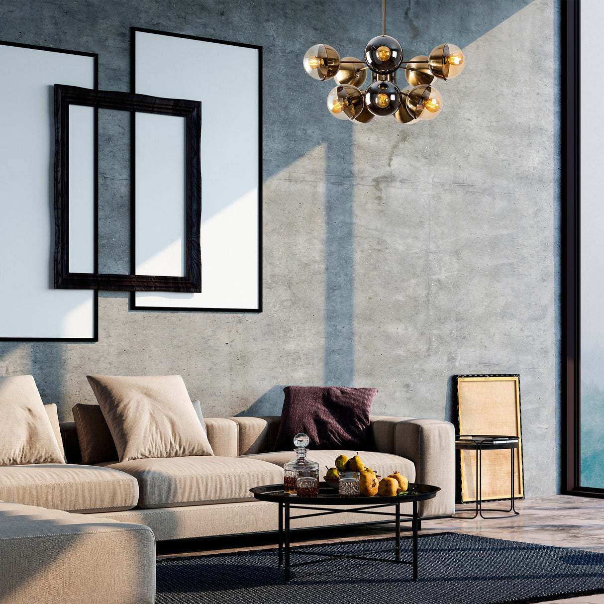 Lámpara colgante de vidrio color bronce Carina