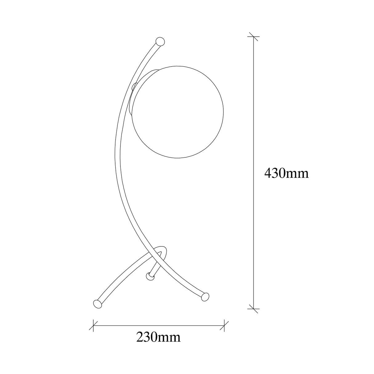 Lámpara de mesa de vidrio blanco Nightstrike