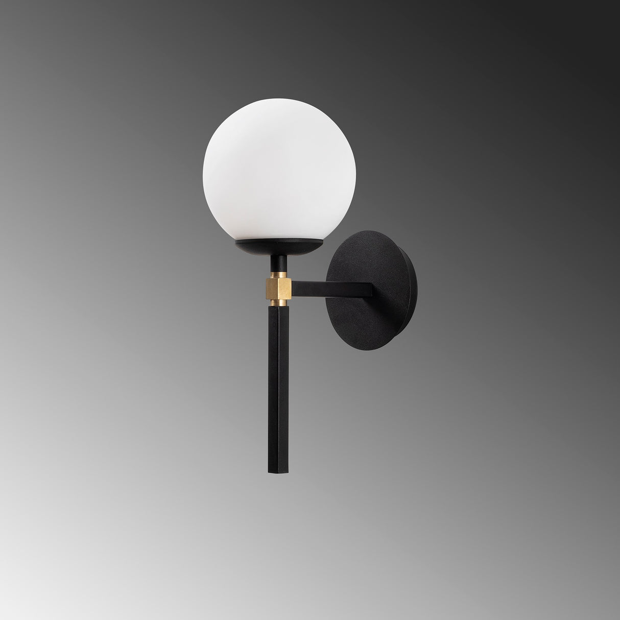 Lámpara de pared de vidrio negro Sereno