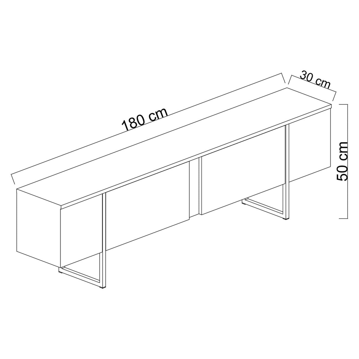 Muebles de TV Anthracite Black Melamine 180x50x30 cm