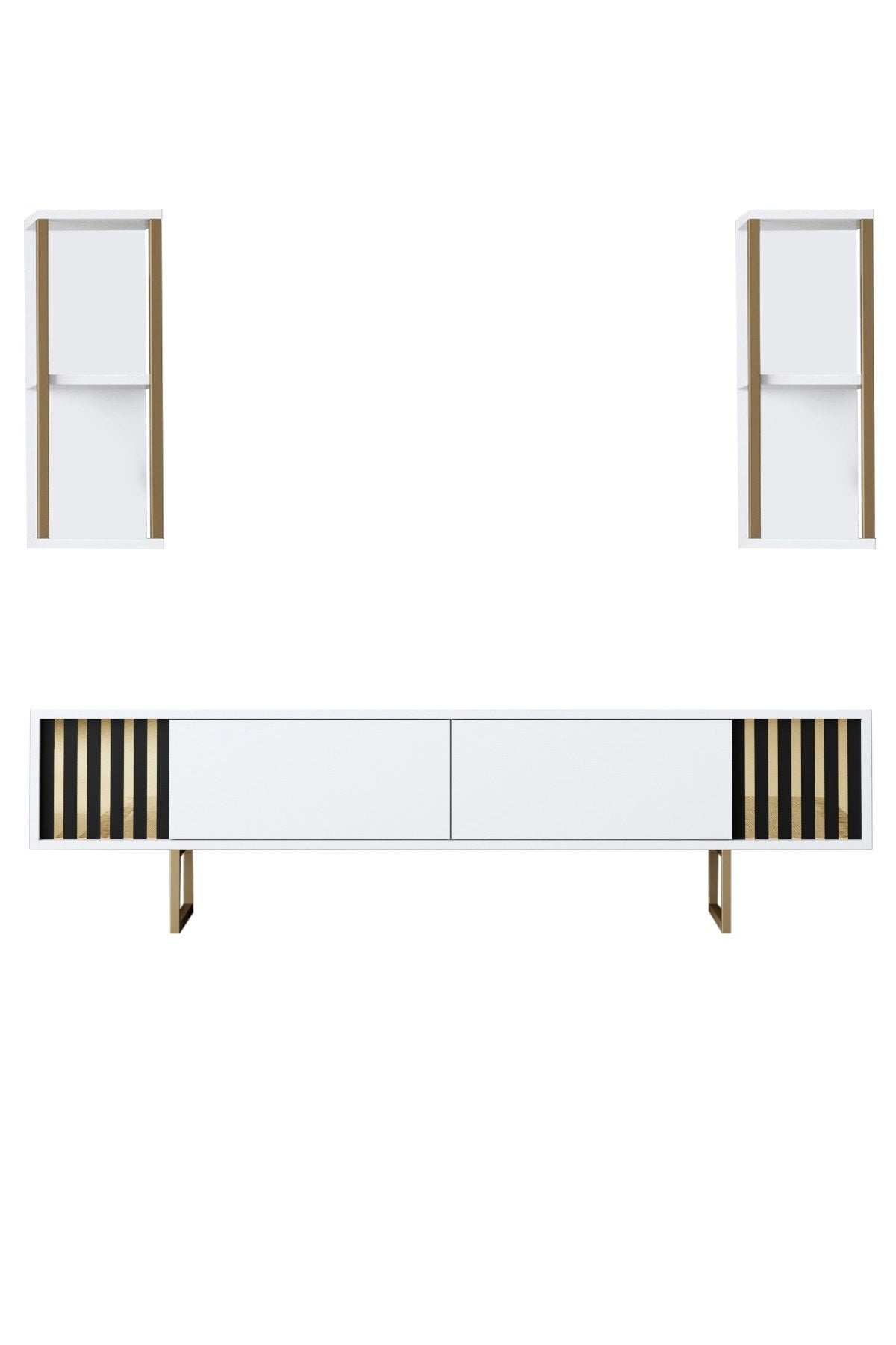Meubelsets - Meubelset Wit - Goud - Gold Line - Salontafel + TV Meubel - Dimehouse