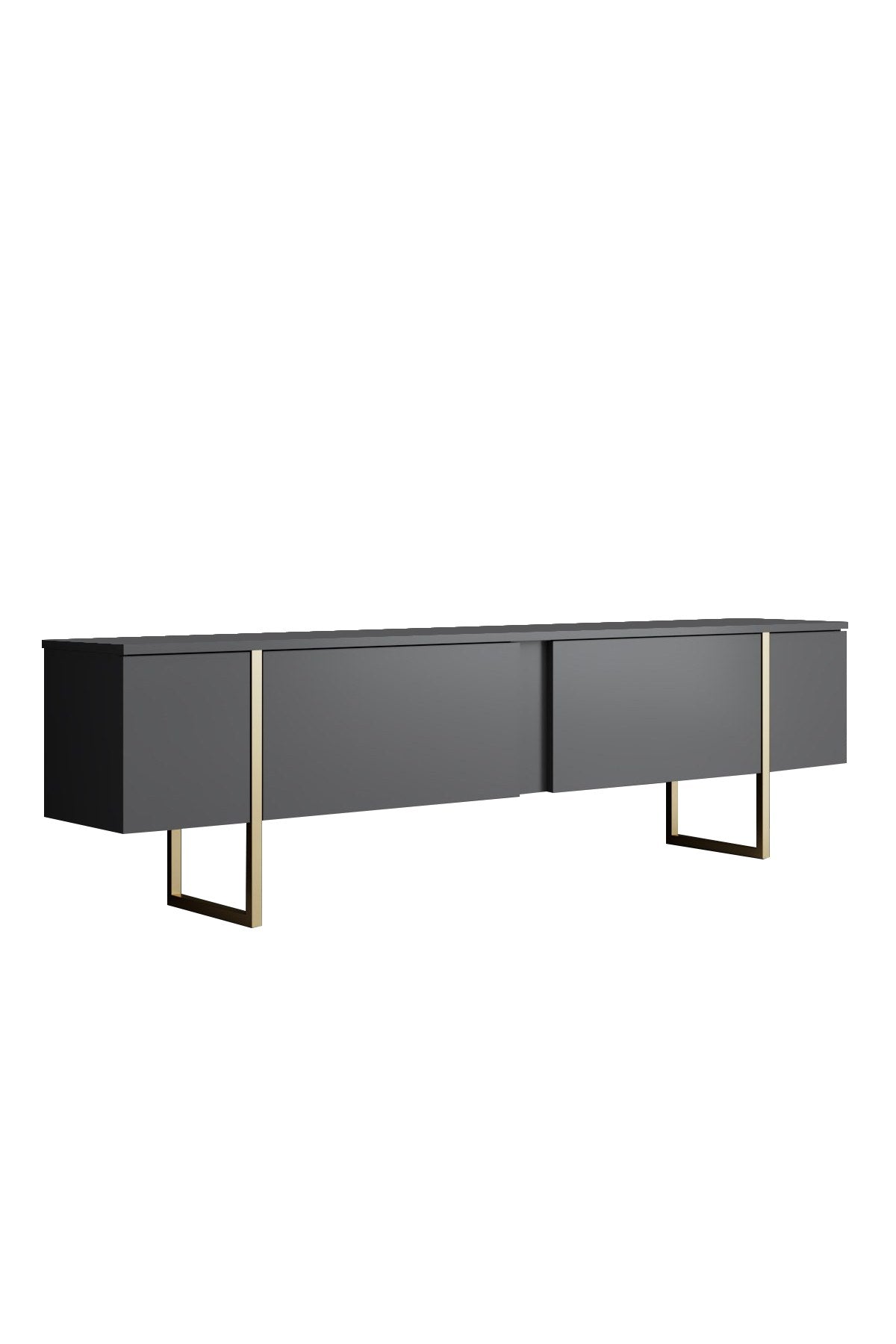 Conjunto-de-muebles-Antracita-Lujo---Mesa-de-centro-+-Mueble-TV-+-Aparador---Marco-Dorado