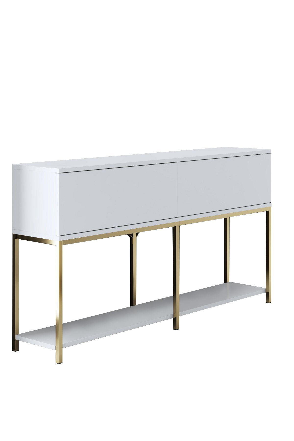 Meubelsets - Meubelset Wit Lord - Salontafel + TV Meubel + Dressoir - Gouden Frame - Dimehouse