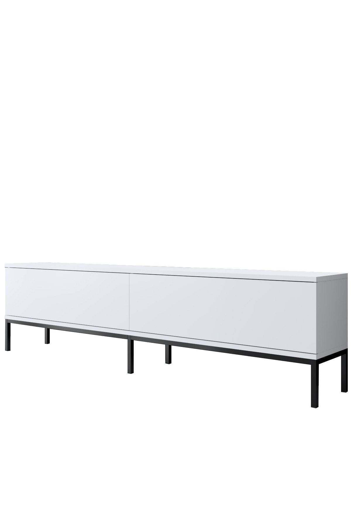 TV Meubels - TV Meubel Lord Zwart Wit Melamine 180x47x30 cm - Dimehouse