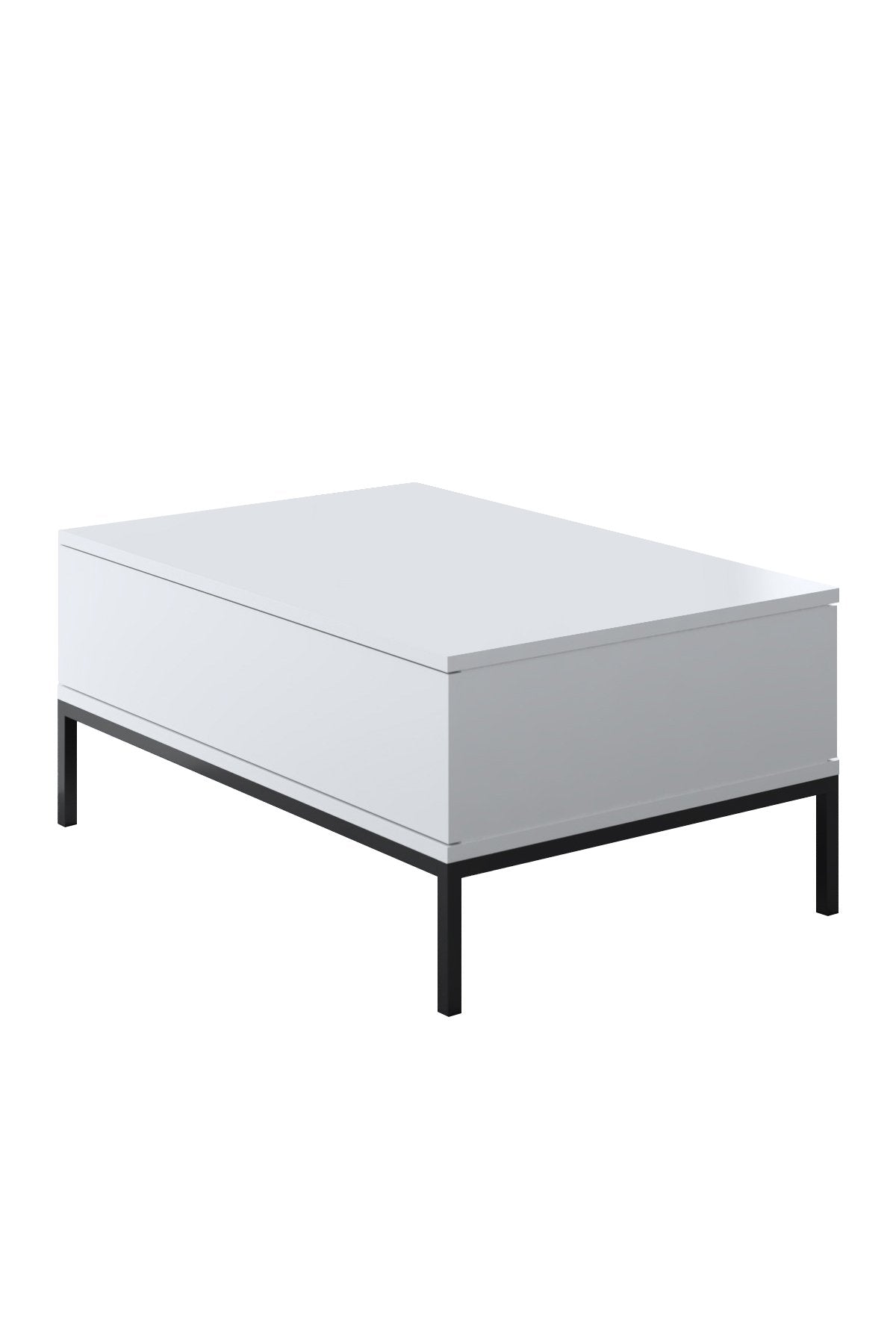 Salontafels - Rechthoekige Salontafel Wit Lord 90x60 - Zwart Frame - Dimehouse