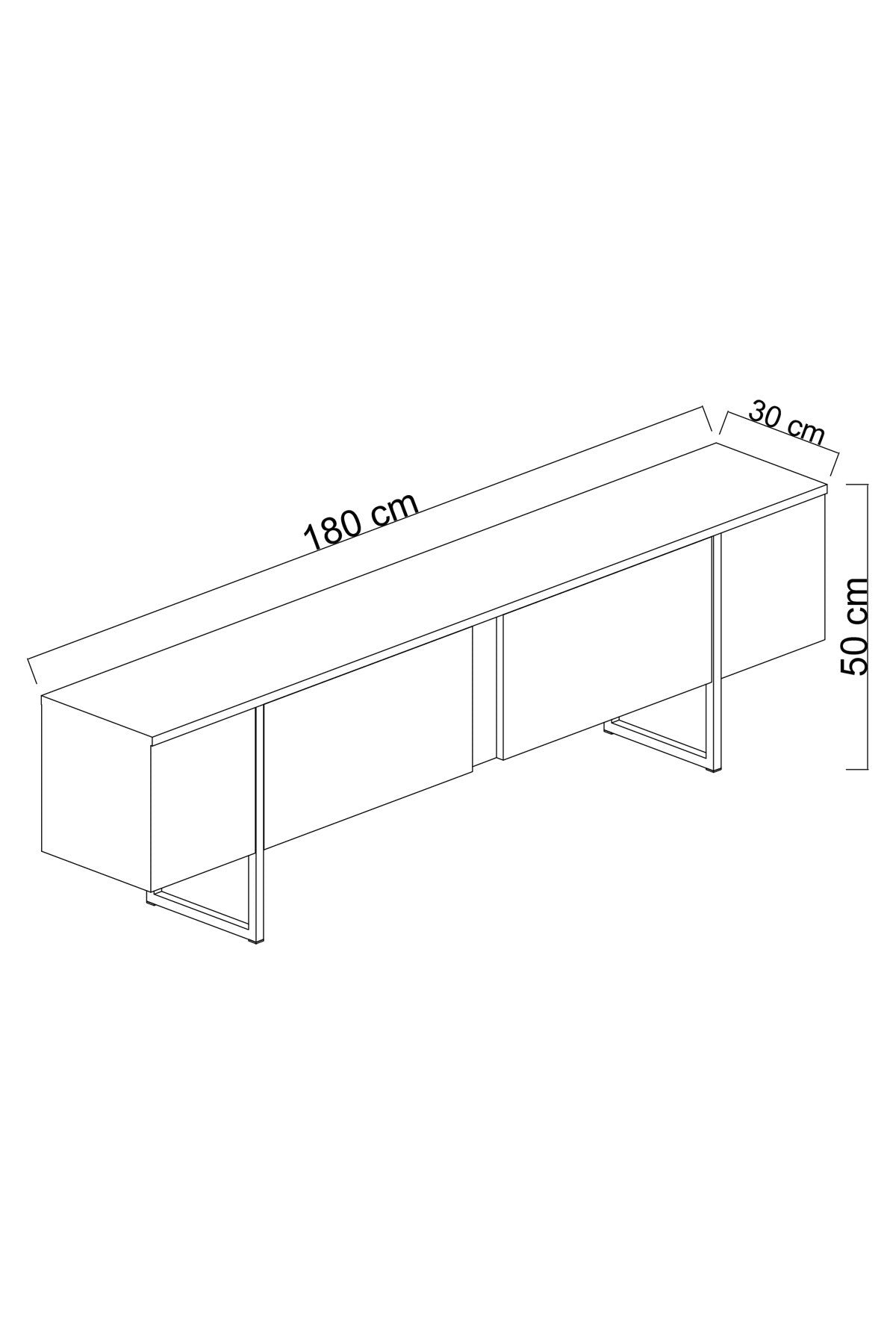 TV Meubels - TV Meubel Travertin Luxe 180x50x30 - Zilver Frame - Dimehouse