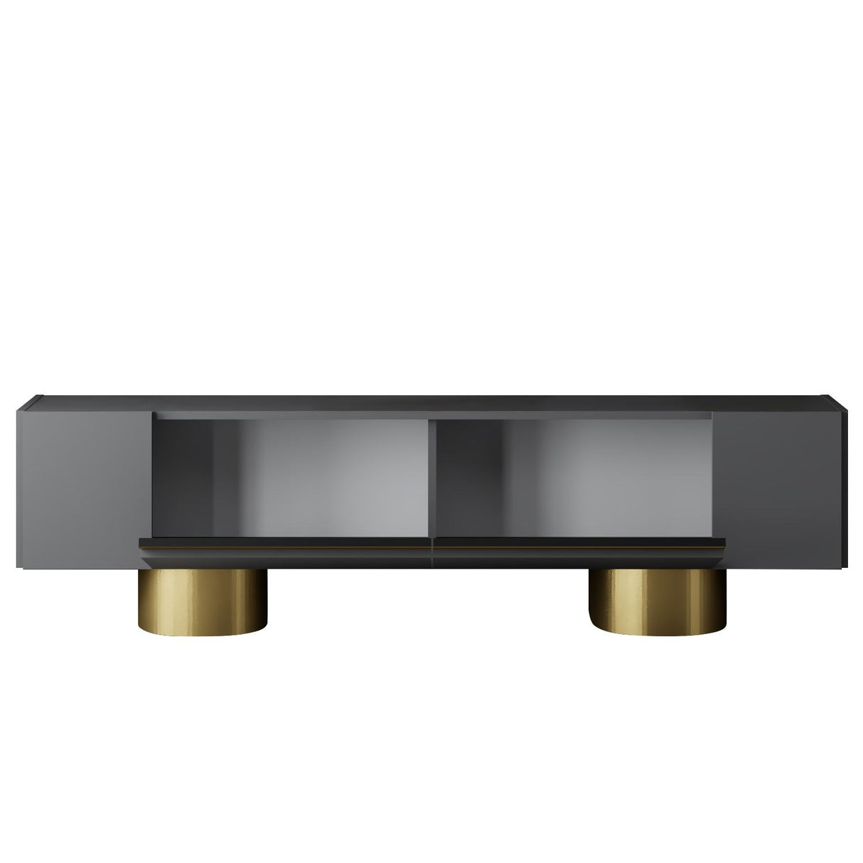 TV Meubels - TV Meubel Antraciet Bohem 180x50x30 - Gouden Frame - Dimehouse