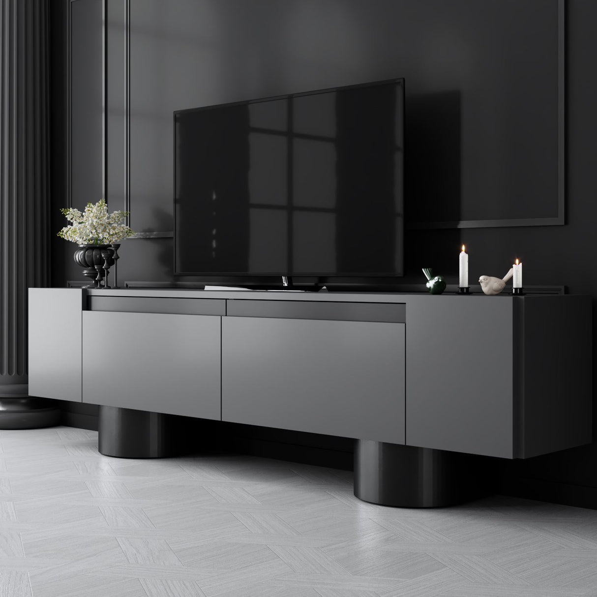 Mueble-de-TV-Bohem-Antracita-180x50x30---Marco-Negro