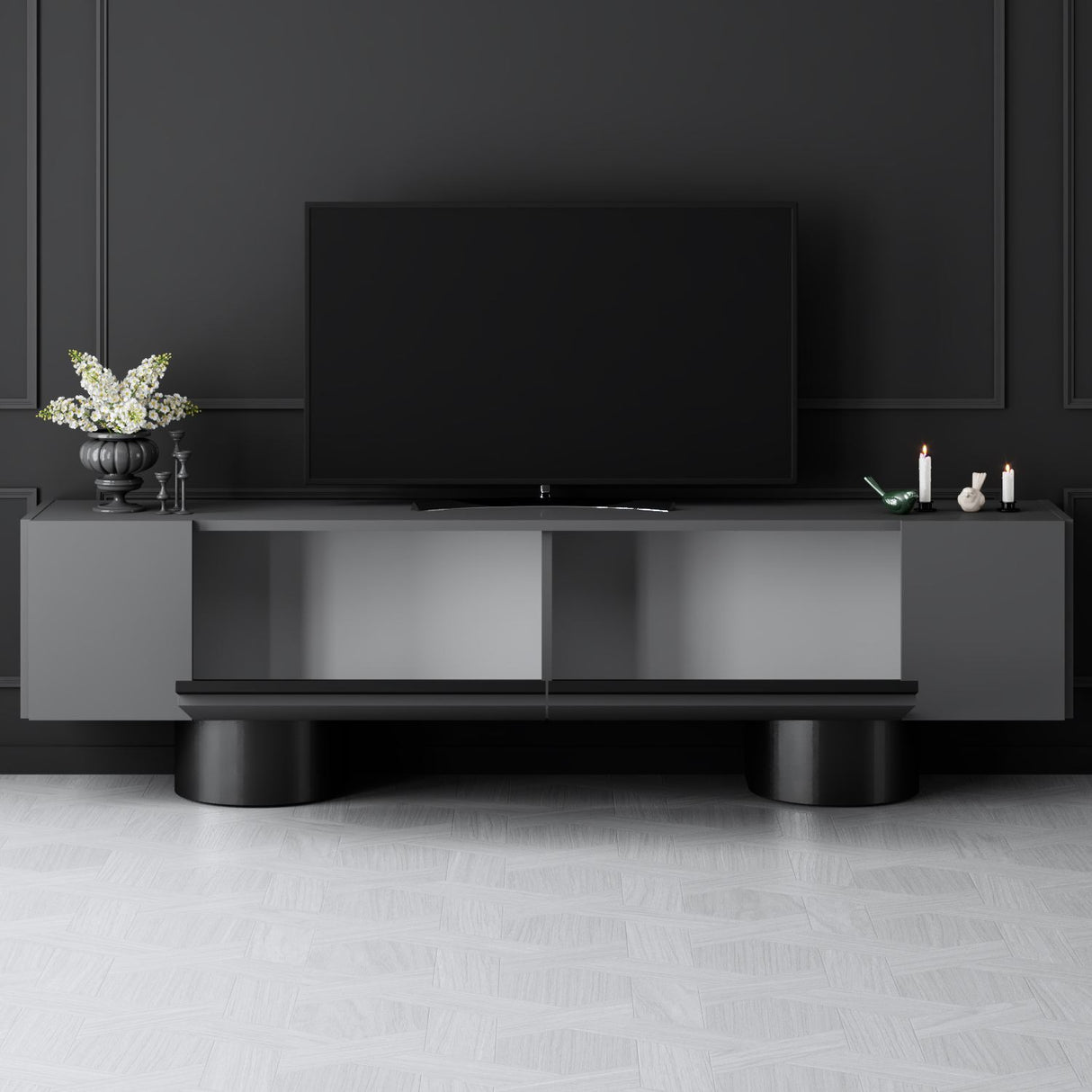 Mueble-de-TV-Bohem-Antracita-180x50x30---Marco-Negro