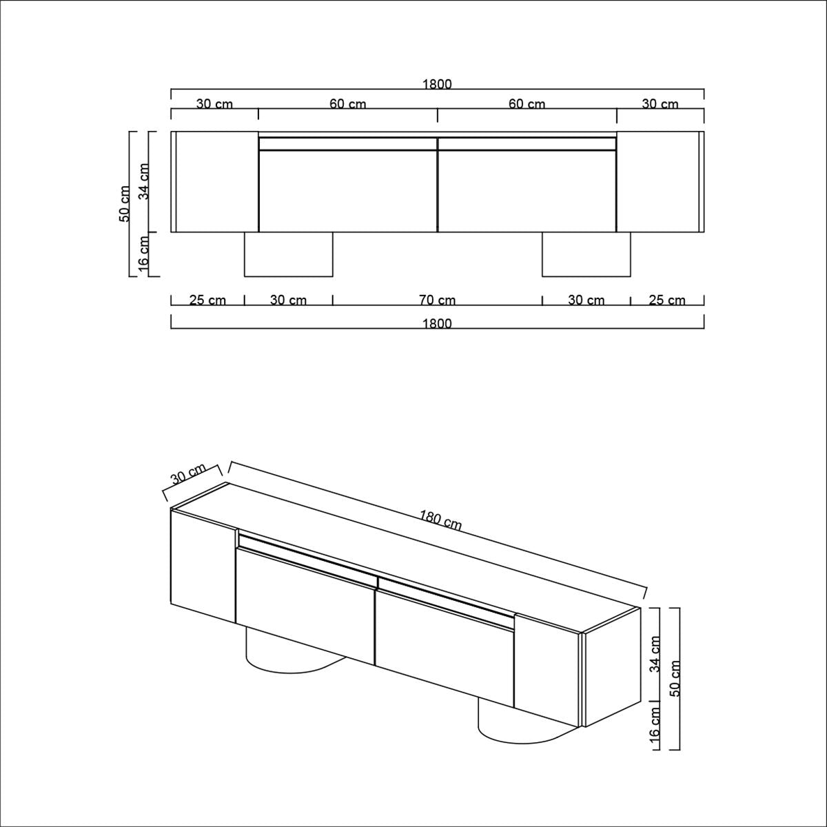 Mueble-de-TV-Bohem-Antracita-180x50x30---Marco-Negro