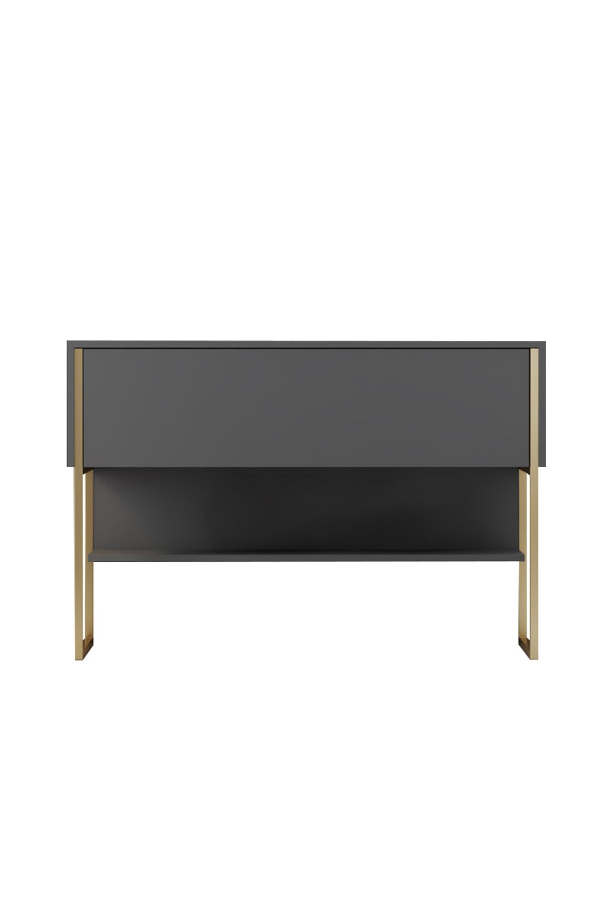 Moderno Aparador Antracita Lujo 120x80x30 - Marco Dorado - Un Compartimento