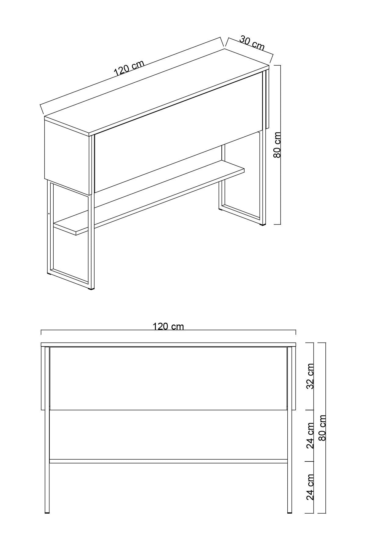 Moderno Aparador Antracita Lujo 120x80x30 - Marco Dorado - Un Compartimento