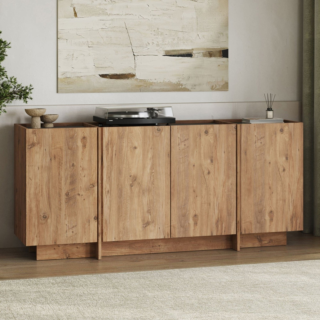 Mesa auxiliar Dorma imitación roble 180 cm Pino atlántico y antracita Madera revestida de melamina