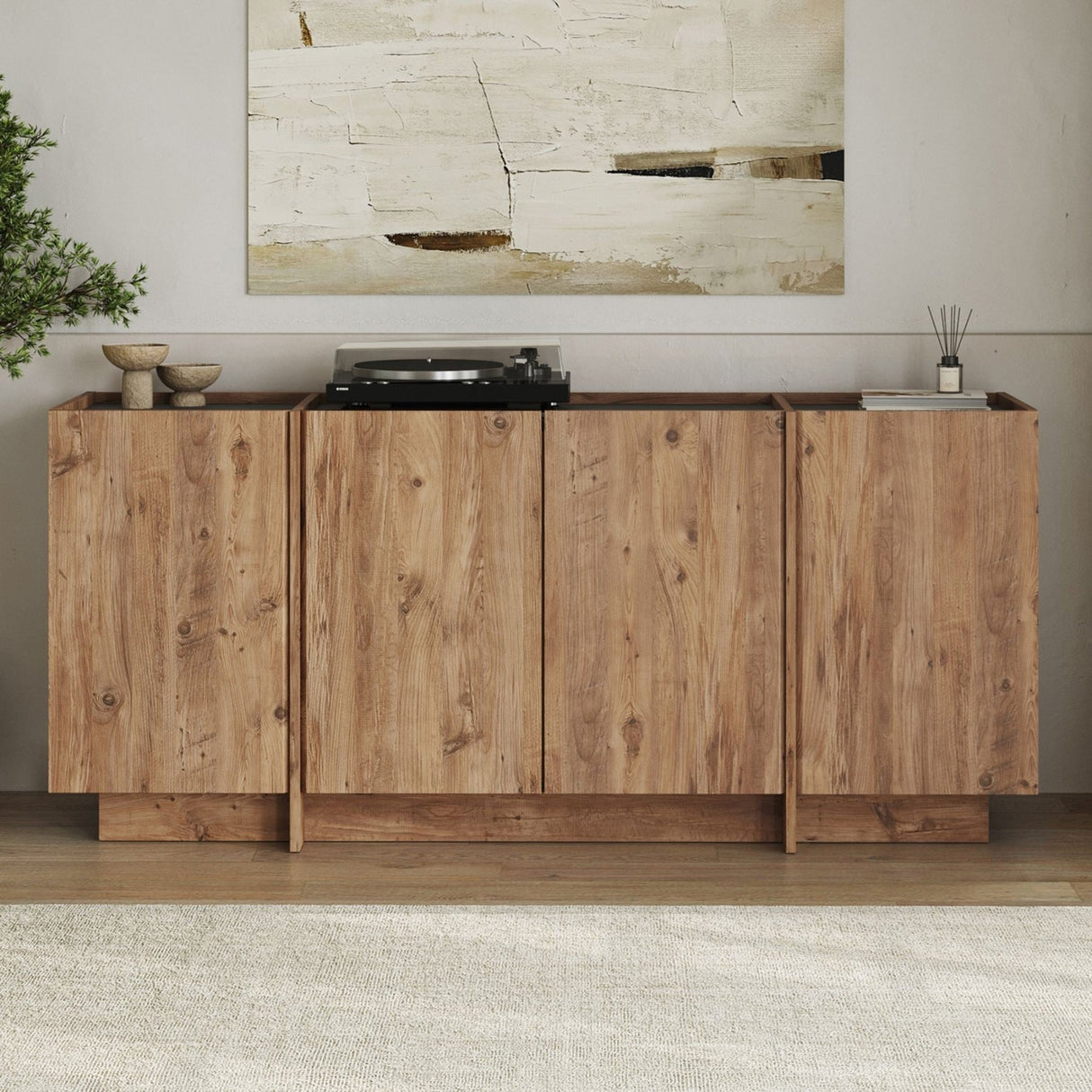 Mesa auxiliar Dorma imitación roble 180 cm Pino atlántico y antracita Madera revestida de melamina