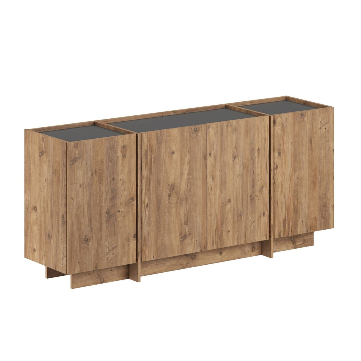 Mesa auxiliar Dorma imitación roble 180 cm Pino atlántico y antracita Madera revestida de melamina