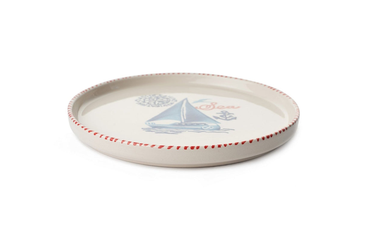 KAHSER14-MARINE Blanco Azul Rojo 100% CERÁMICA 6 cm de ancho
