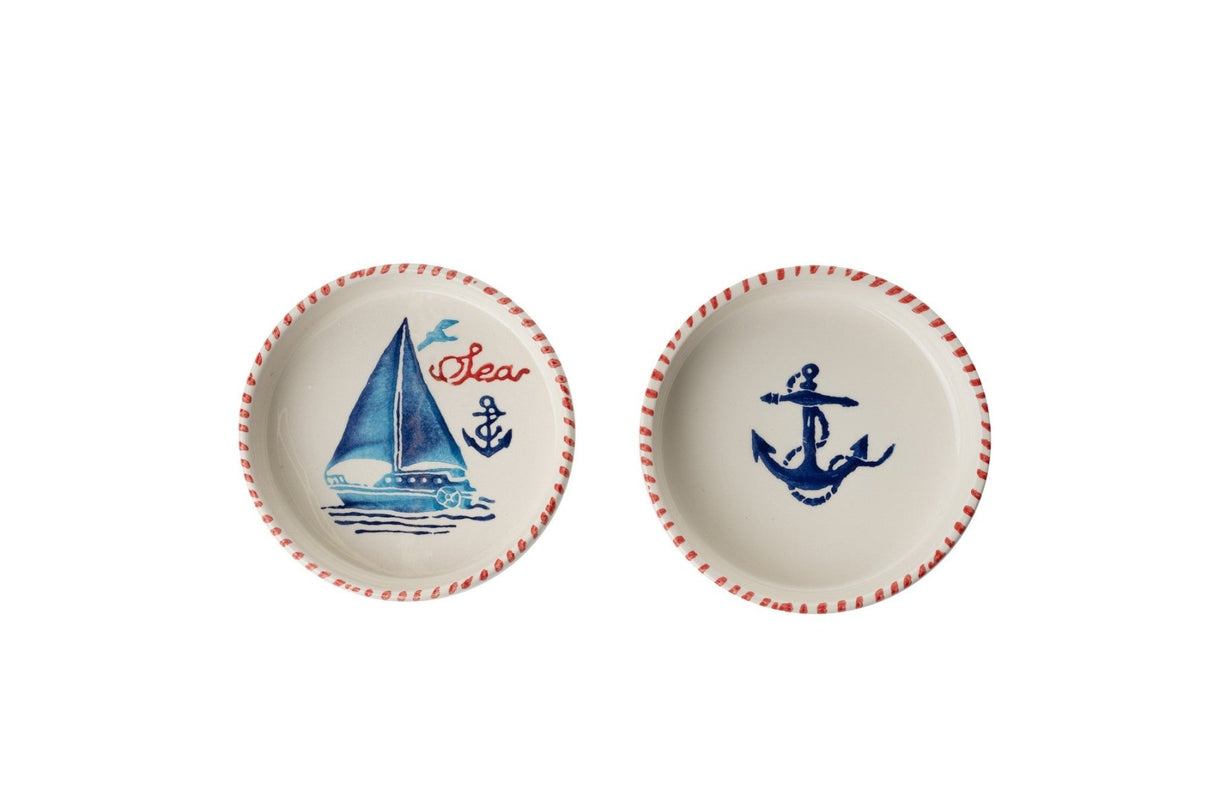KAHSER14-MARINE Blanco Azul Rojo 100% CERÁMICA 6 cm de ancho