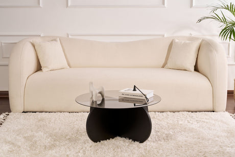 Mesa de salón Aris Redonda 75 cm Vidrio Tinte - Estructura Negra