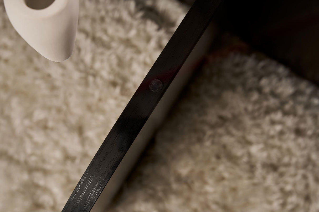 Mesa de salón Aris Redonda 75 cm Vidrio - Estructura Negra