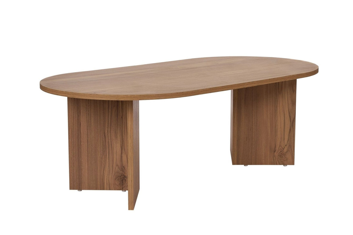 Salontafels - Salontafel eiken melamine boogvorm Koda 119x60 cm - Dimehouse