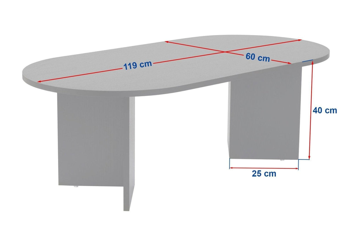 Salontafel walnoot melamine boogvorm Koda 119x60 cm