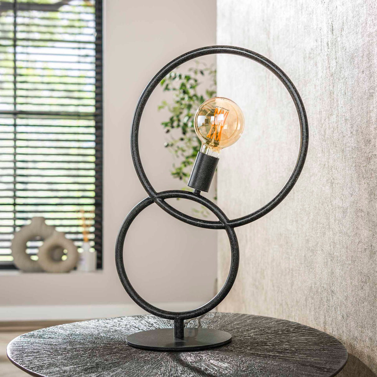Lámpara de mesa arco de 1 luz – Metal negro
