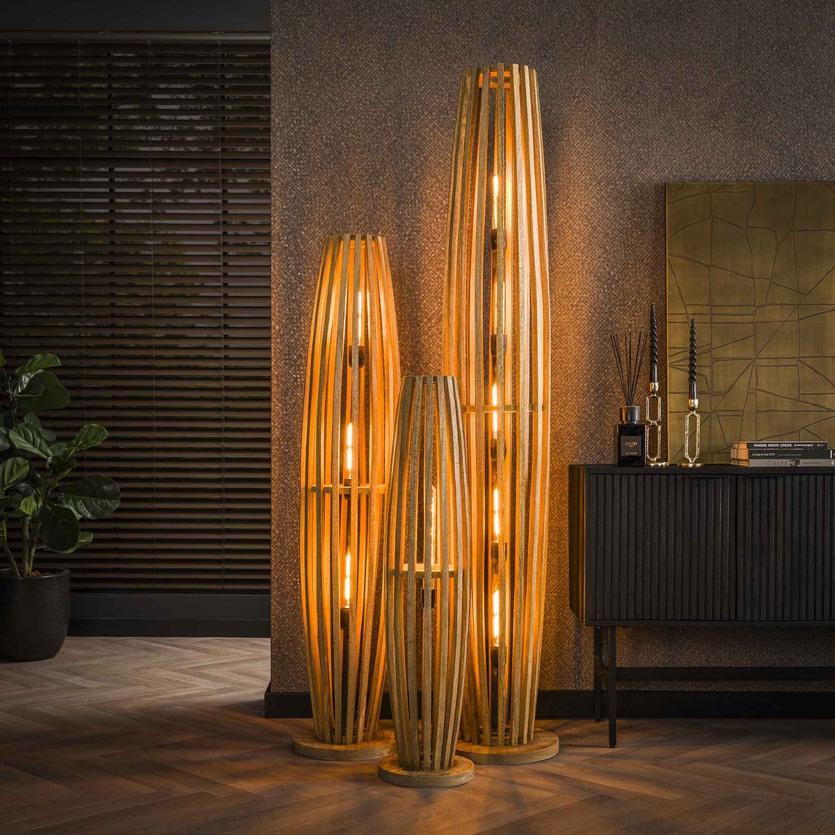 Lámparas de pie - Lámpara de pie Jalou Madera de mango 1 fuente de luz - Dimehouse