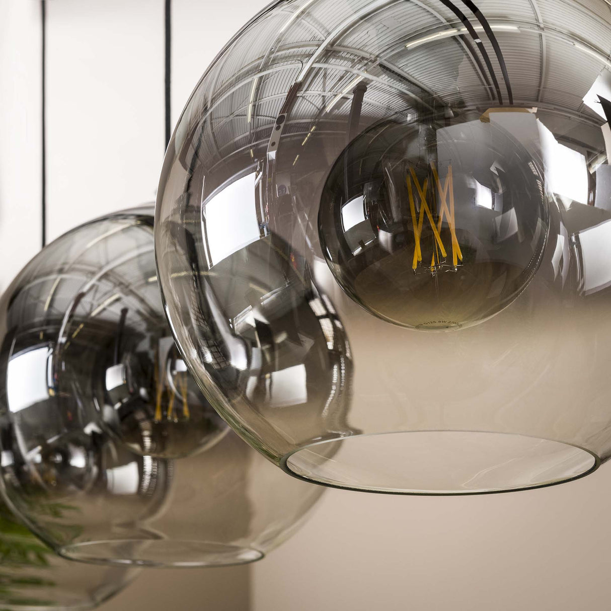 Hanglampen - Glazen hanglamp Juliette 3 - lichts smokey glass - Dimehouse